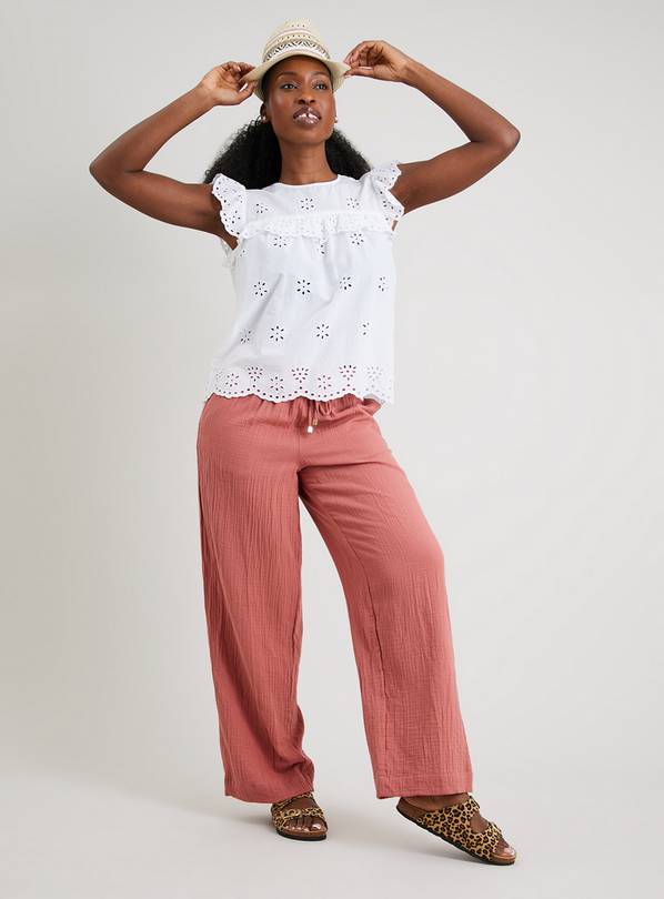 Pink wide deals leg trousers